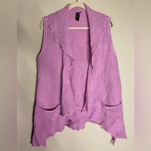 Focus Casual Life Waffle Knit Mauve Vest S